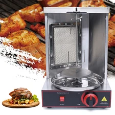 2 Burners Gas Vertical Broiler Shawarma Machine Spinning Doner Kebab Gyro Grill