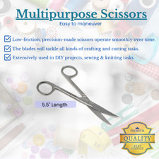Craft Art Sewing DIY Scissors 5.5" Curved Tips Sharp/Sharp All Purpose Shears