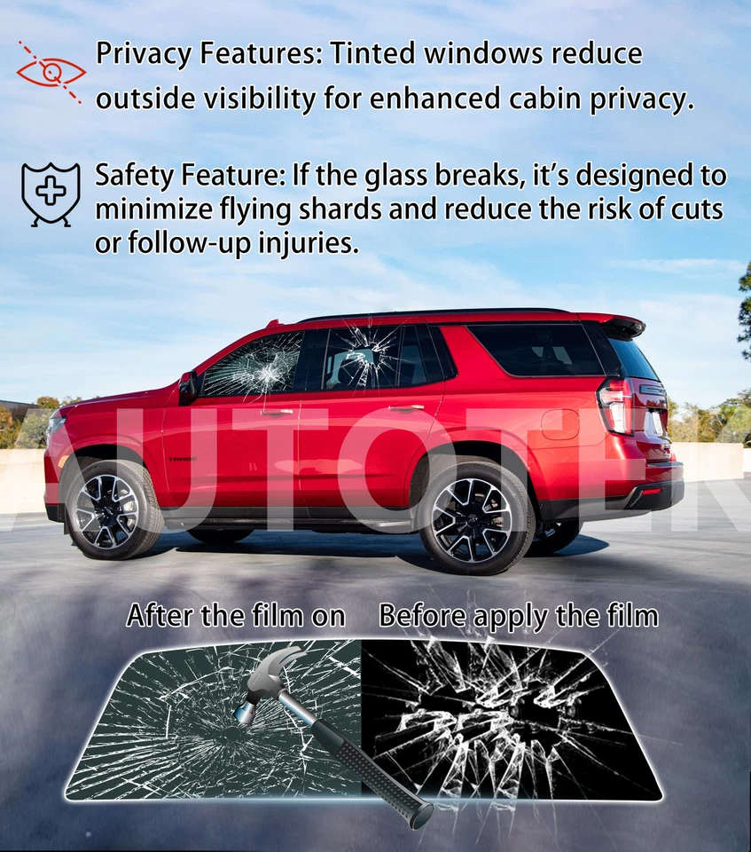 PreCut All Sides Window Film Any Tint Shade % For GMC Envoy 2002-2009 - Image 3 of 4