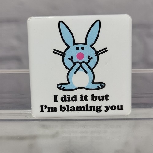 Jim Benton Happy Bunny Collectors Lot Figure Eraser Pinback Button Y2k Hot Topic - Picture 6 of 8