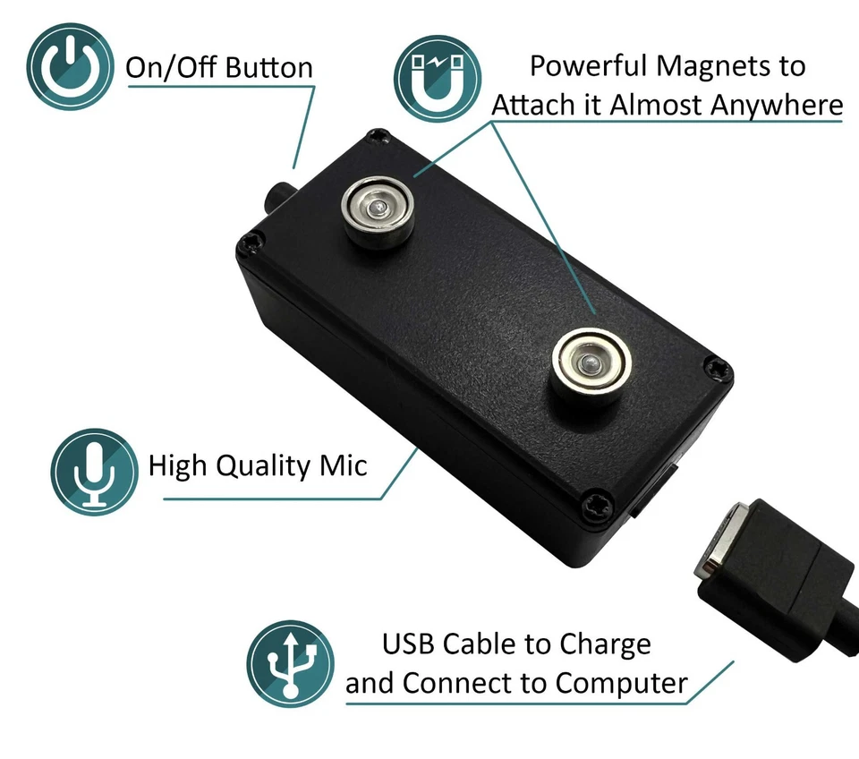 Black Vox Voice Activated Digital Audio Recorder External Mic Phone OTG Support - Image 2 of 4