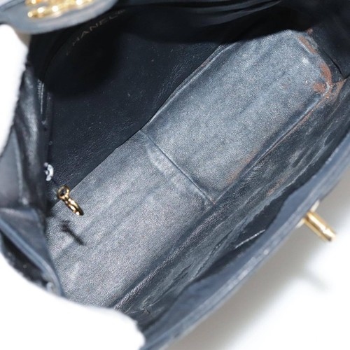 CHANEL Matelasse Shoulder Bag Lamb Skin Black Gold CC Auth 108071 - 第 10/24 張圖片