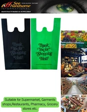 Grocery bags reusable, Retail T-shirt Shopping Bags 750 -1000 Bags- 40 GSM