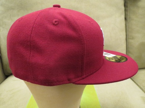 New Era NY Mets Cardinal Sombrero Ajustado Rojo, Logotipo Gris, Talla 7 5/8 - Imagen 13 de 17