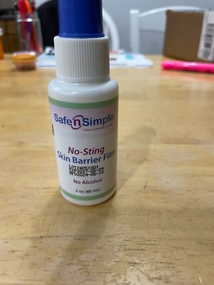 Safe N Simple SNS80792 2 BOTTLES  No Sting Skin Barrier 2 oz Bottles EX: 2027-09