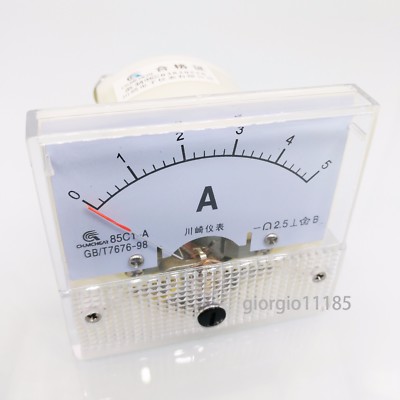 US Stock Analog Panel AMP Current Ammeter Meter Gauge 85C1 0-5A DC