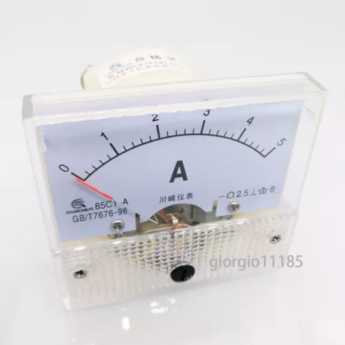 US Stock Analog Panel AMP Current Ammeter Meter Gauge 85C1 0-5A DC