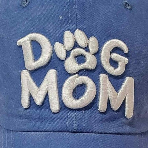 Dog Mom Paw Patch Baseball Cap Hat Denim White - Picture 2 of 2