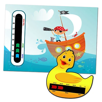 Baby Safe Ideas Pirate Nursery Room Thermometer and Duck Bath Thermometer