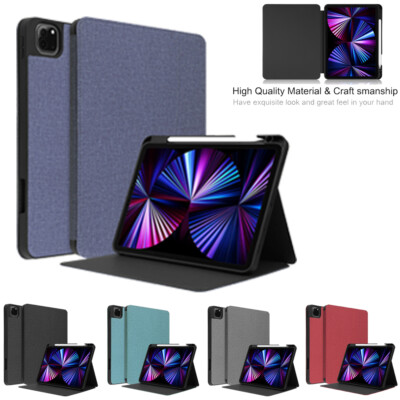 For Apple iPad Pro 11'' 1st 2nd 3rd 4th Gen With Pencil Holder Stand Case Cover