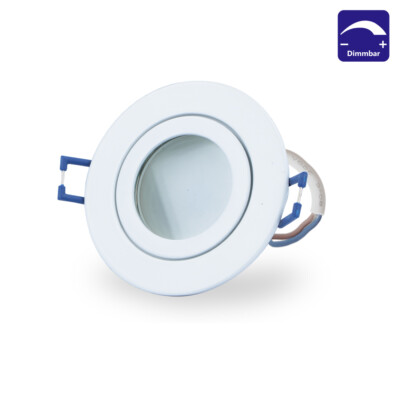 LED Spot Lampe Leuchte  Keramik Flach 230V 5W  Kaltweiß dimmbar IP44 Weiß