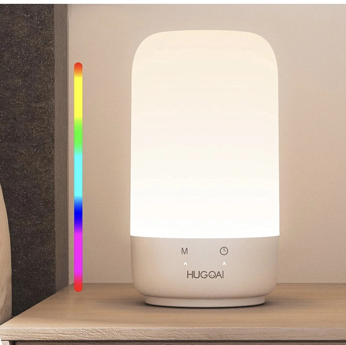 LED Table Lamp HugoAi Bedside Lamp Nightstand Lamps for Bedrooms