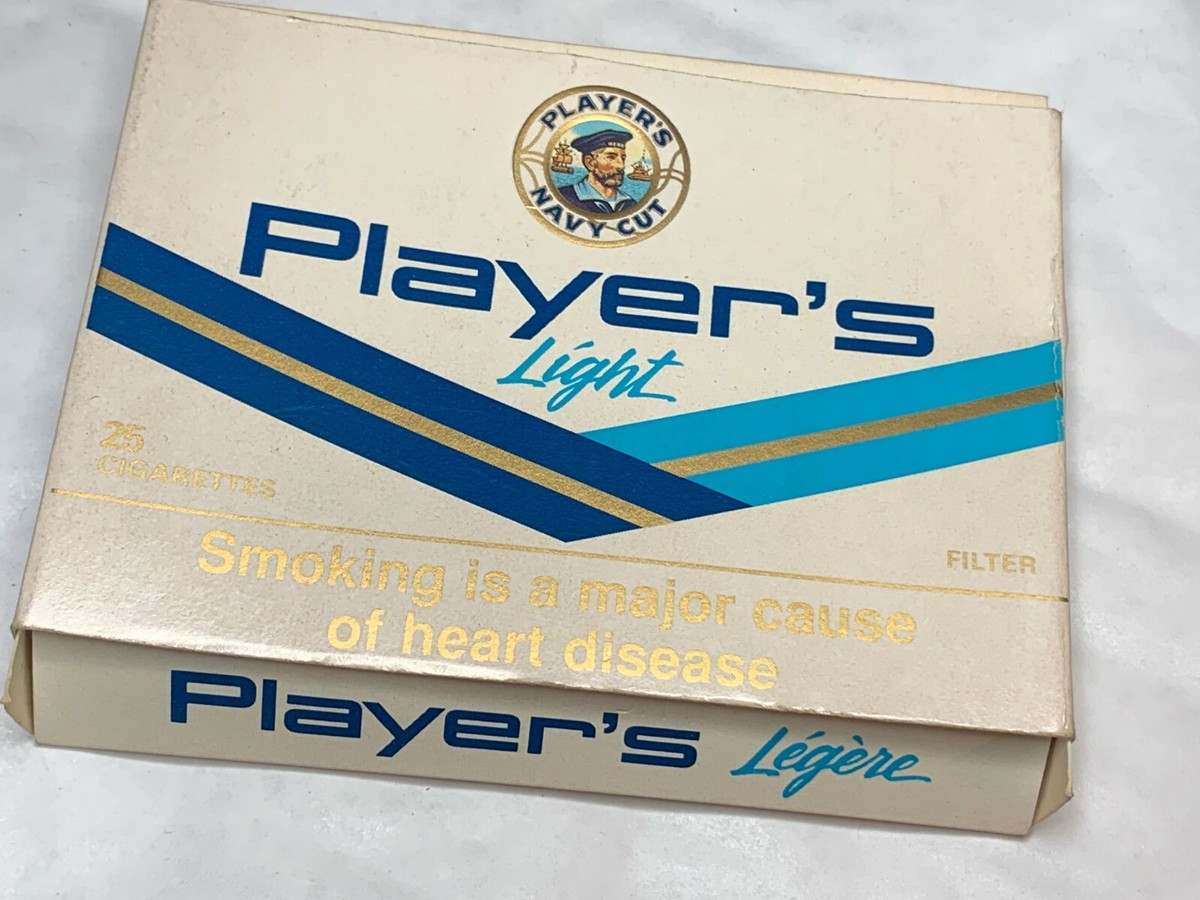 players cigarette pack VINTAGE CIGARETTE BOX PACKET PLAYERS LIGHT 25 FILTER ADVERTISING RETRO  EMPTY