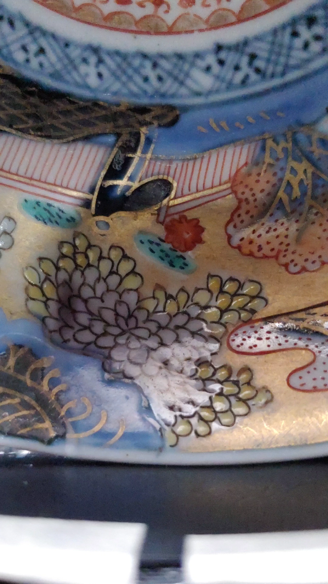 明治伊万里瓷器金阑手贡碗Antique Japanese Imari Porcelain Famille