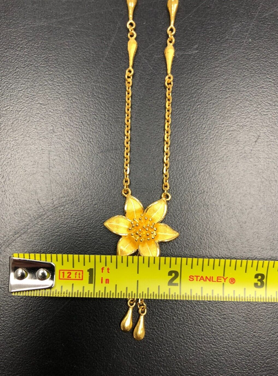 [Golden dew] 韓国☆18K Gold☆Lianflour 3 Necklace 9999 Solid 24k Gold Flower Necklace 18
