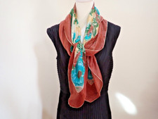 Vintage 31" x 31" Sheer Flower  Scarf