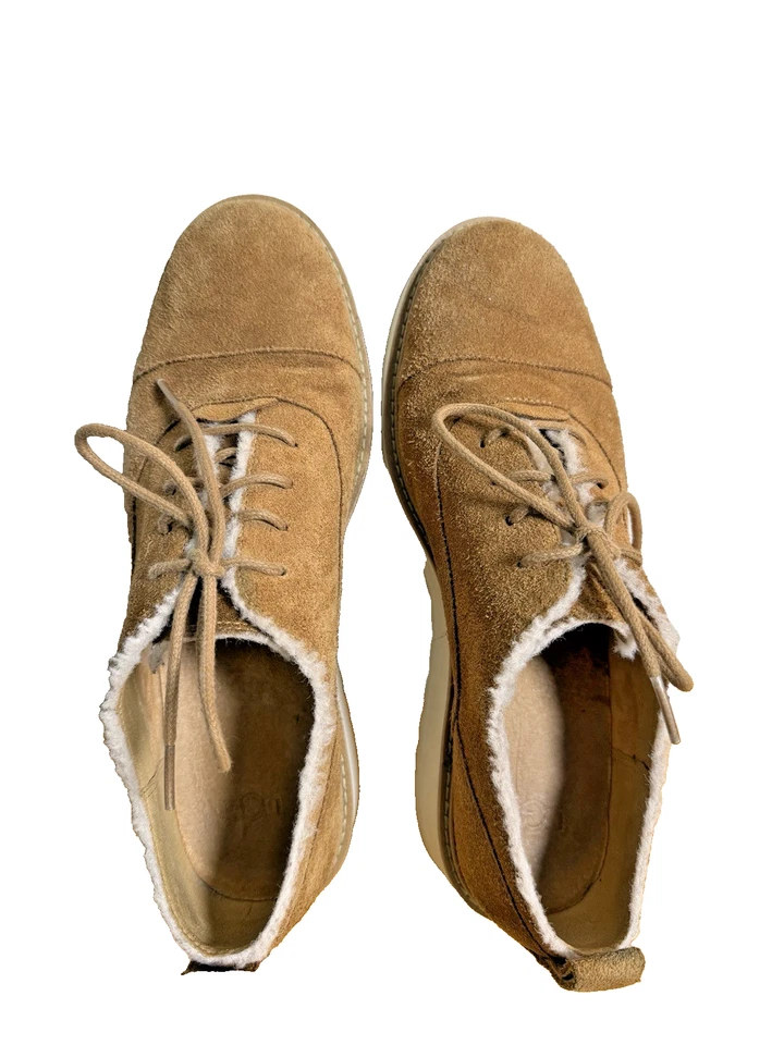 UGG Johanna Spill Seam WOMENS 9.5 PRE-OWNED Chestnut Suede Wool Oxford Shoes - Image 2 of 4