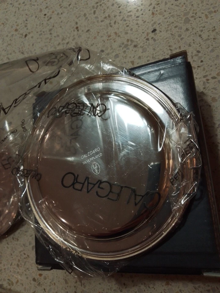 Sottobicchieri Calegaro Argento placcato Nuovo 3 Pezzi - Immagine 3 di 4