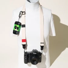 Adjustable Camera Strap Off-White/Cream Heavy-Duty Cotton w/Peak Design Anchors