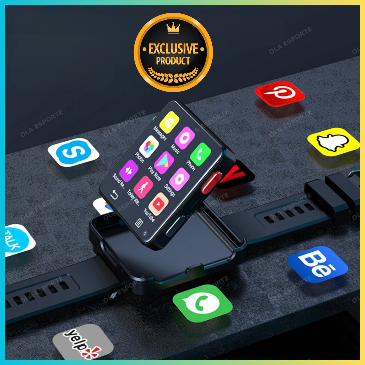 Montre Connectée Smartphone Android Kit Mains Libres Bluetooth Ecran 1 5 Noir Yonis 3700666548287