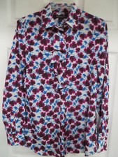 NWOT BANANA REPUBLIC DILLON Shirt Ruche Floral Print L.sleeve Multi-color Top S