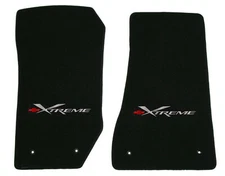 NEW! Black Floor Mats 1994-2001 Chevy S10 Embroidered Xtreme Logo in Red, Silver