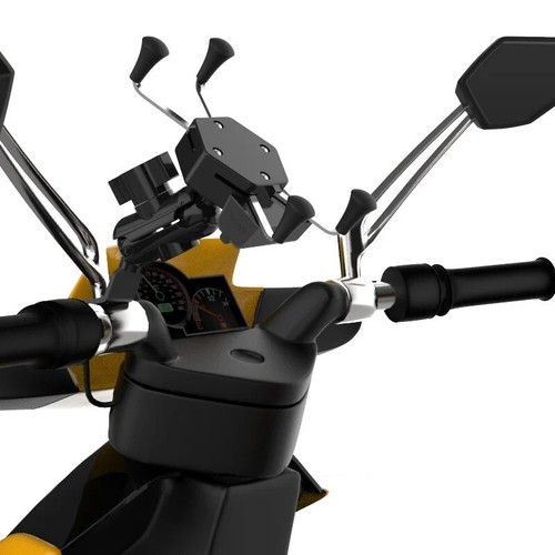 Universal 360 Degrees Motorcycle Motorbike Rearview Mirror Phone Holder Stand - 第 3/7 張圖片