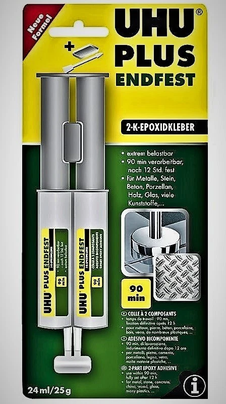 UHU-PLUS 300 endfest Doppelkammerspritze 25g 2-Komponenten-Epoxidharzkleber - Bild 2 von 2