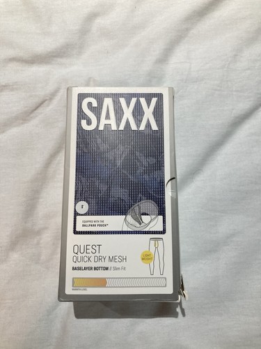 Saxx Quest Quick Dry Base Layer Bottoms, Ball Park Pouch, Size Small, NIB!