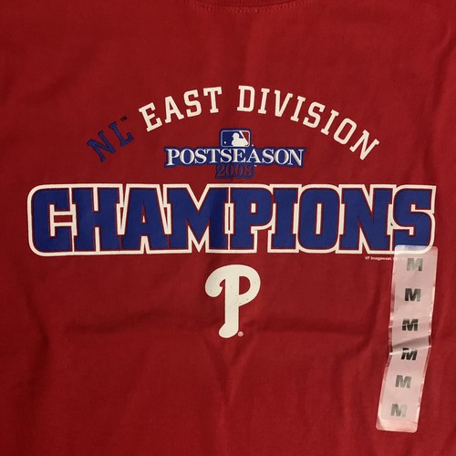 NWT Philadelphia Phillies 2008 Post Season Champions Men’s MLB Medium Tshirt Red - Picture 2 of 4
