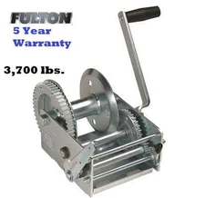 FULTON 2 SPEED TRAILER WINCH 3700 lb w/ BRAKE Z-MAX 600 ZINC CABLE USE BOAT BULK