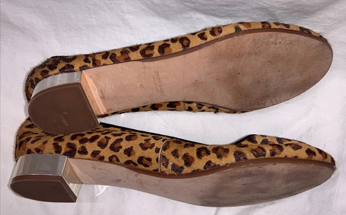 Scarpe piatte da donna Zara Basic Collection marroni in pelle stampa leopardata taglia EU 41 - Foto 9 di 10