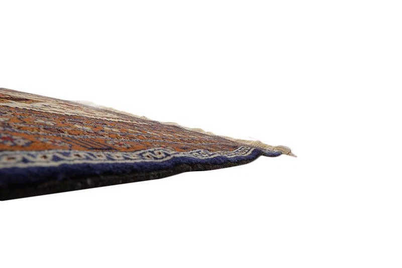 Oriental Medallion Rug Vintage Oriental Afghan 4 x 6 Hand Knotted Black Beige - Image 4 of 4