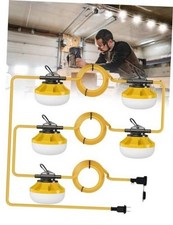 Construction String Lights: 50FT 5 Bulbs Work Lights with 50FT-Type A Plug