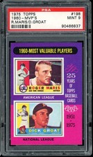 1975 Topps Baseball #198 1960 MVP's Maris Groat PSA 9