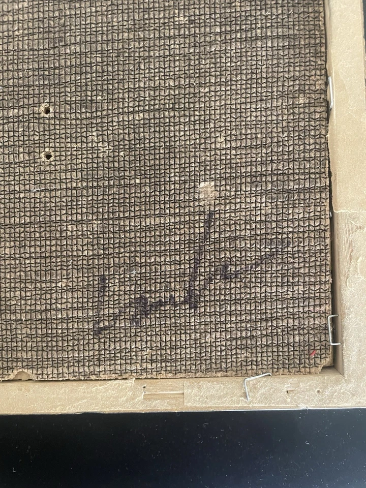 Obra de arte de vidrio fundido de medios mixtos firmados sobre fondo de mapa, 11,5 x 9,5 pulgadas Foto 4 de 4