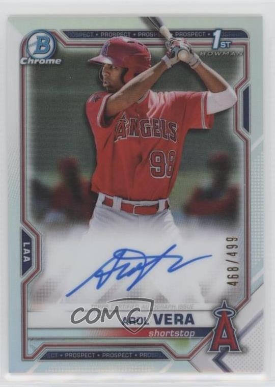 2021 Bowman Chrome Prospect Auto Refractor 468/499 Arol Vera #CPA-AVE Auto 04lr