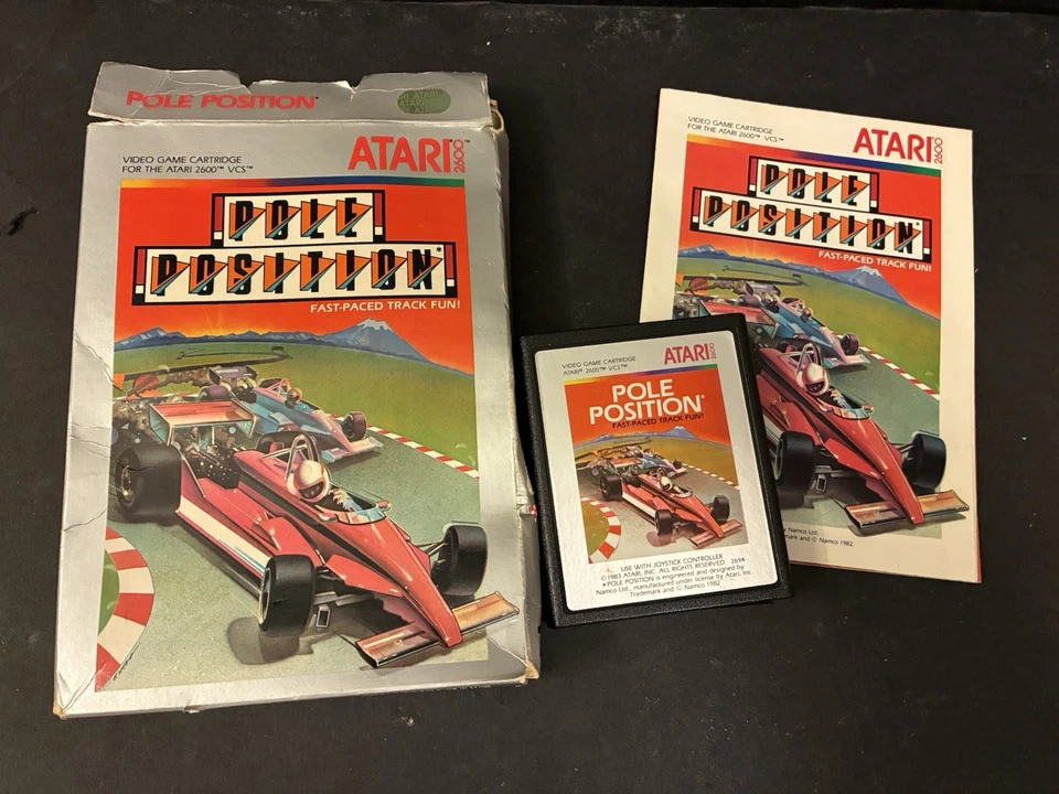 Pole Position (Atari 2600, 1983) Game Cartridge, Box  and Manual UnTested - Image 2 of 4