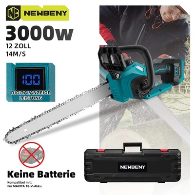 NEWBENY 12 Zoll Für Makita 18V Akku Kettensäge Motorsäge Elektro Baumsäge Handkettensäge