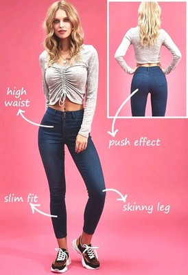 Hailys Jeans JN Push XXS 32 Stretch Damenjeans Skinny Stretchjeans Blau