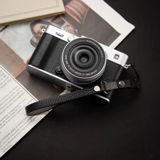 Adjustab Quick Release Genuine Leather Camera Wrist Strap For CCD DSLR Black