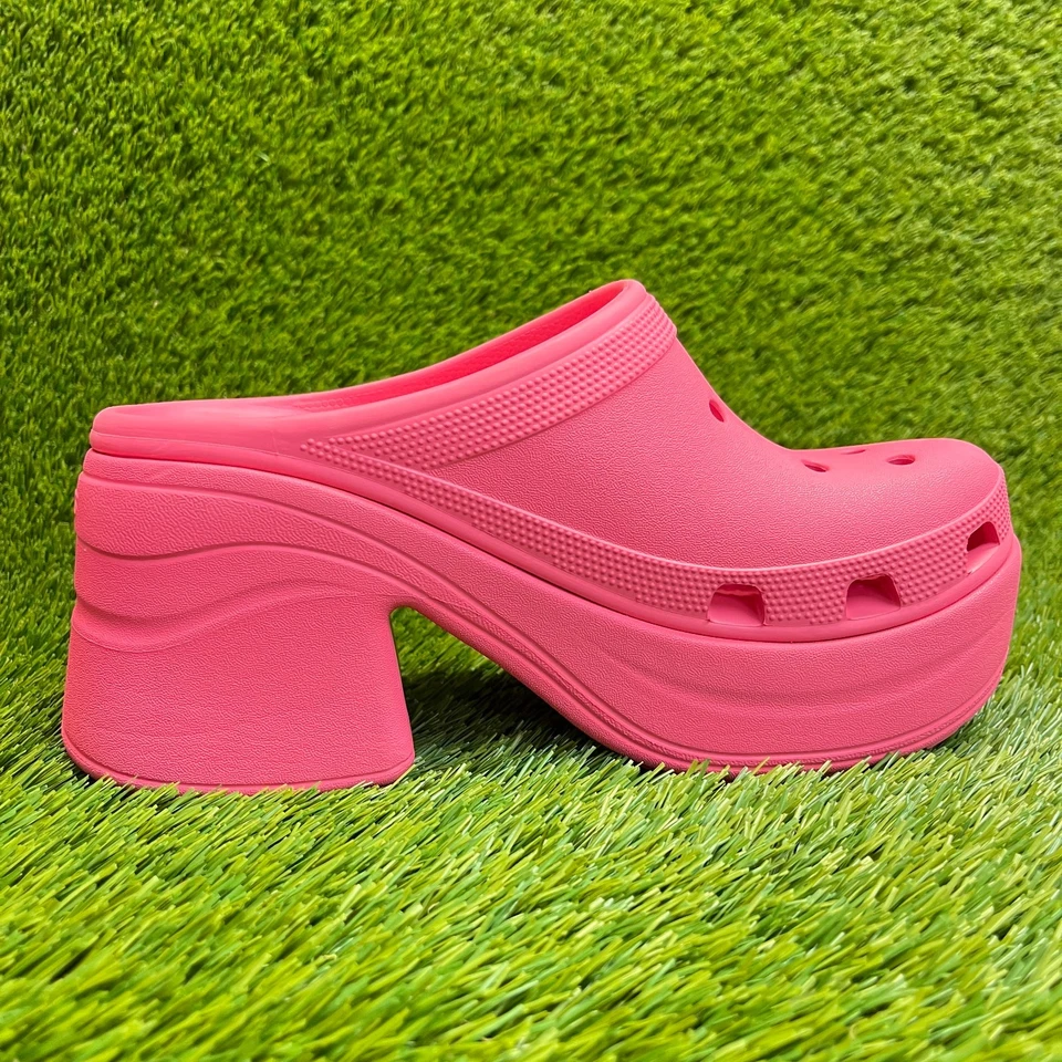 Zueco Crocs Sirena Mujer Talla 9 Rosa Playa Clásico Exterior Tacón Plataforma Sandalias Foto 4 de 4