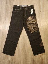 Jeans vintage Ecko Unltd denim 32x32 larghi skater ricamati graffiti Y2K nuovi
