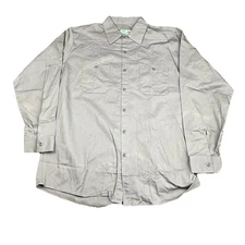 Red Kap Work Shirt Long Sleeve Mens XL Gray Button Up