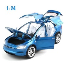 1:24 Tesla Model X Car Model Toy Diecast Alloy Car Toy Model with Sound Light US