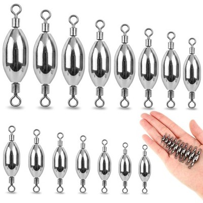 30 PCS Brass Fishing Sinker Swivel Bullet Sinkers Drop Shot Egg