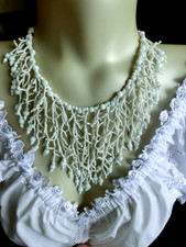 vintage Halskette mini Perlen Korallenform Collier Boho Statement  alter Schmuck