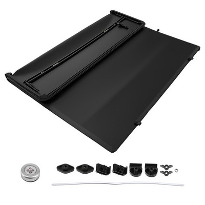 3-Fold Soft Tonneau  Cover 5.5' Bed for Ford F-150 Crew Cab 15-2026 W/ Lamp
