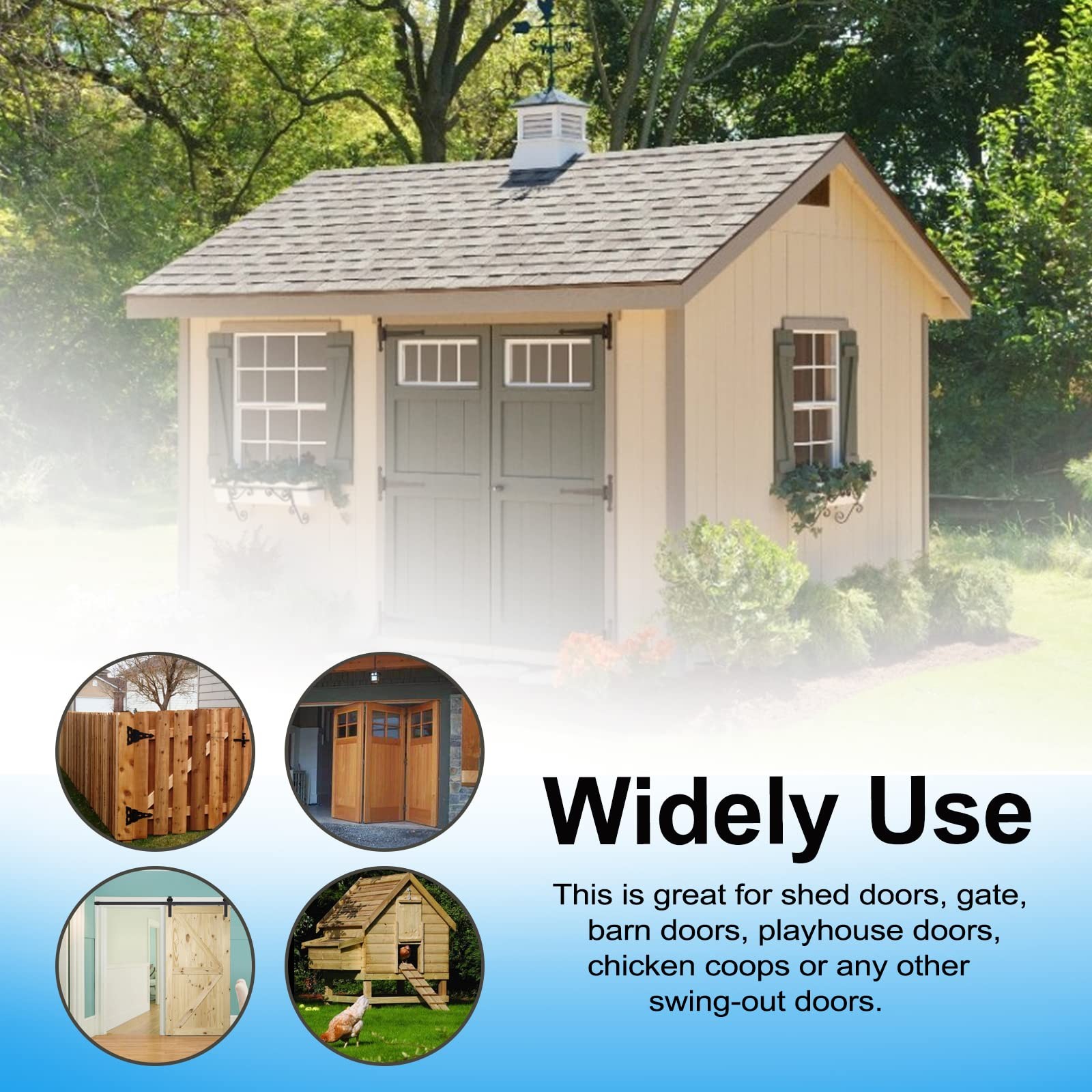 Shed Door Latch T-Handle Lock Kit with 2 Keys, 4-1/2" Stem Storage Barn Shed ...