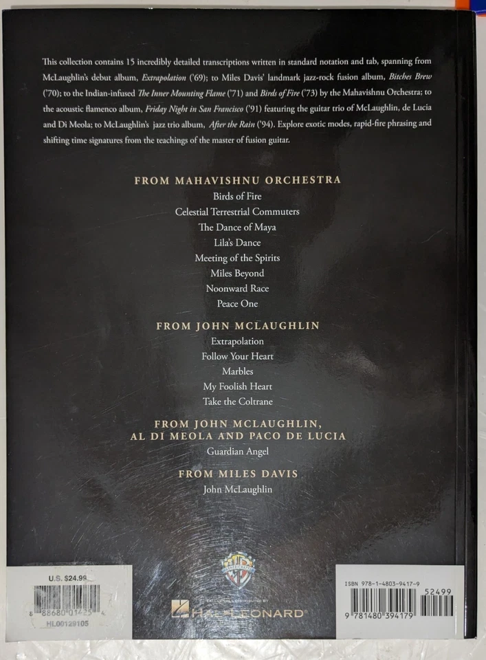 John McLaughlin Guitar Tab Anthology Recorded Version jazz Sheet Music EUC - Image 2 of 2